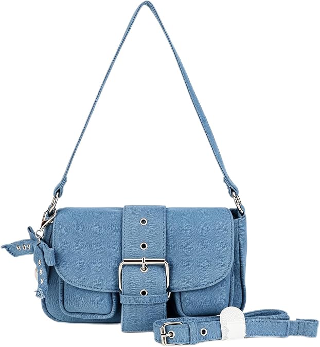 Denim Crossbody Bags for Women,Blue Jean Hobo Shoulder Bag,Denim Messenger Bag