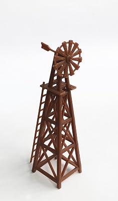 Outland Models Railway Layout Country Farm Windmill Brown HO Scale 1:87