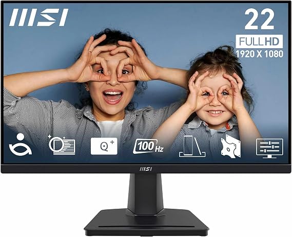 MSI 21.45" PRO MP225V, Kurumsal Monitör, FHD, 16:9 Flat, VA, 100HZ, 1ms, Adaptive Sync