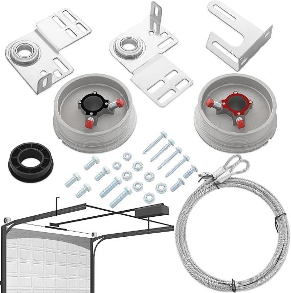 MorningRo Garage Door Torsion Spring Kit for 7 Feet High Garage Doors Includes Cable Rollers, Cables, Brackets and Hardware Compatibility for Most Residential Use Universal
