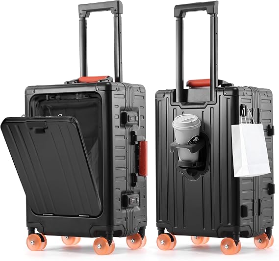 20'' Aluminum Zipperless Carry on Luggage with Laptop Compartment