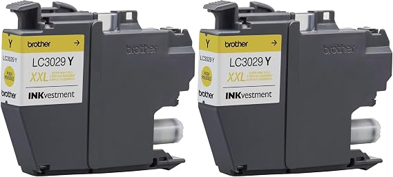 Brother LC3029Y Super High Yield Yellow Ink Cartridge (Pack of 2)