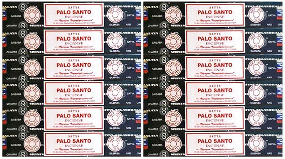 Nag Champa Incense Stick Packs - Hand Rolled & Non-Toxic - Perfect for Meditation and Yoga - Home Fragrance Gift Pack - 15g, Set of 12 Packs (Palo Santo)