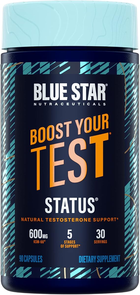 Blue Star Nutraceuticals Status Testosterone Support for Men, 30 Day Supply