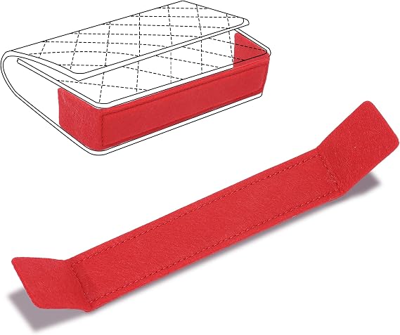Base Shaper for WOC, Purse Bottom Insert for Chanel Wallet on Chain | Lightweight Felt Bag Shaper Insert Saver, WOC Base Shaper, Ultimate Protection and Support for Small Handbags, Red, 10"x1.2"