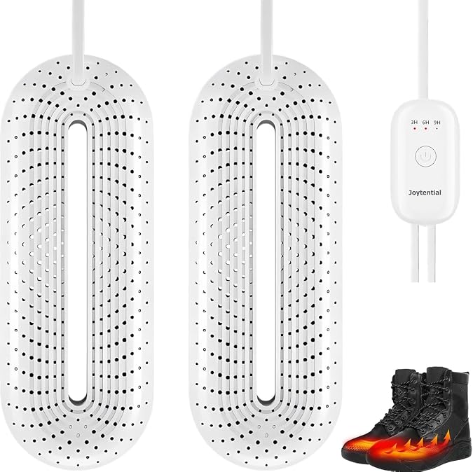Electric Shoe Dryer, Boots Dryer with Controller, Heated Shoe Warmer 3/6/9 Hours Auto Off Timer Silent Drying for Shoes, Gloves, Socks (Standard UK Plug)