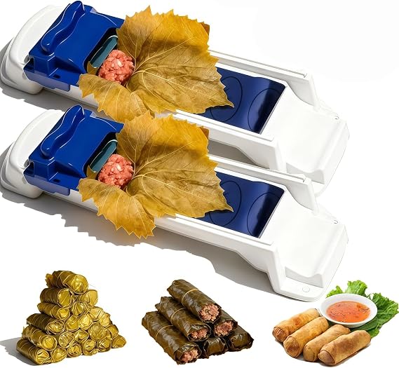 Lumpia Roller Machine,Dolmer Roller Machine,3-in-1 Multi-Functional Spring Roll & Sushi Rolling Tool,Plastic Eggroll Wrapper Rolling Machine,Stuffed Vine Leaf Rolling Grape,for Home (2)