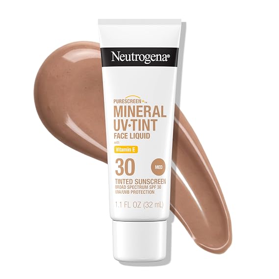 Neutrogena Purescreen+ Mineral Tinted Sunscreen SPF 30, Medium, 1.1 fl oz