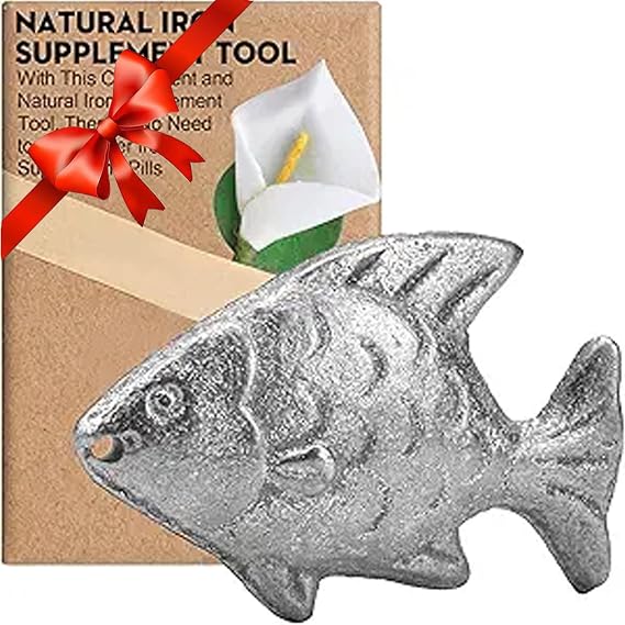 Iron Fish Cooking Tool, Natural Iron Supplement for Food & Water, Safe Iron Cooking Gadget for Pregnant Women, Kids & Vegetarians