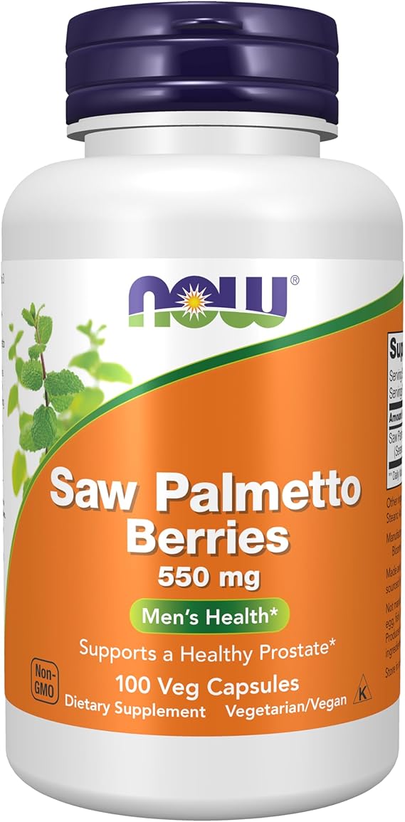 NOW Foods Supplements, Saw Palmetto Berries (Serenoa repens) 550 mg, Men's Health*, 100 Veg Capsules