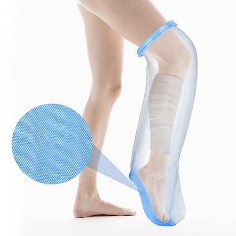 SUPERNIGHT Waterproof Cast Cover for Shower Leg, Adult Watertight Cast and Wound Protector for Shower Bath, Cast/Bandage Protector for Shower Leg
