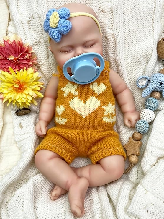 Lifelike 12 inch Full Silicone Reborn Baby Dolls Can Open Mouth