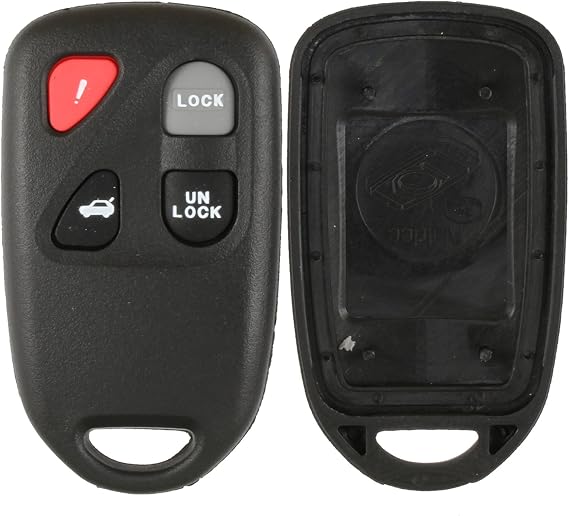 Remote Key Fob Cover Case Shell Replacement for Mazda KPU41805 | Fits 2001 2002 2003 2004 2005 2006 2007 2008 2009 2010 2011 2012 3 6 Miata Millenia RX-8 KPU41777 KPU41848 4 Button