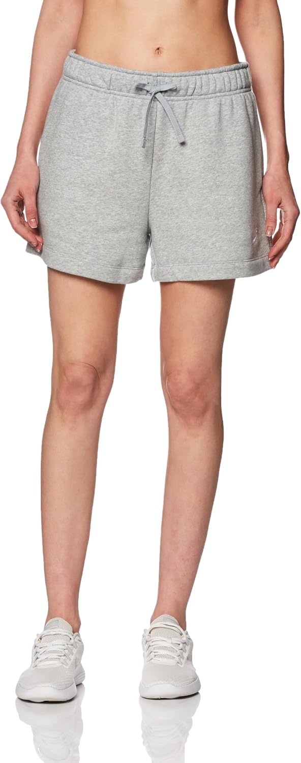 Nike Womens Club Fleece MID-Rise Shorts Dark Grey HeatherWhite, DQ5802-063