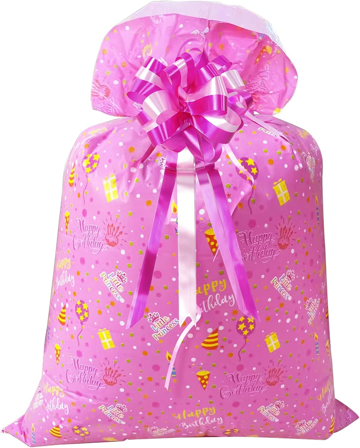 56× 36 Inches Jumbo Gift Bag for Birthday Gifts, Giant Plastic Birthday Gift Bag(Blue Pull Bow)
