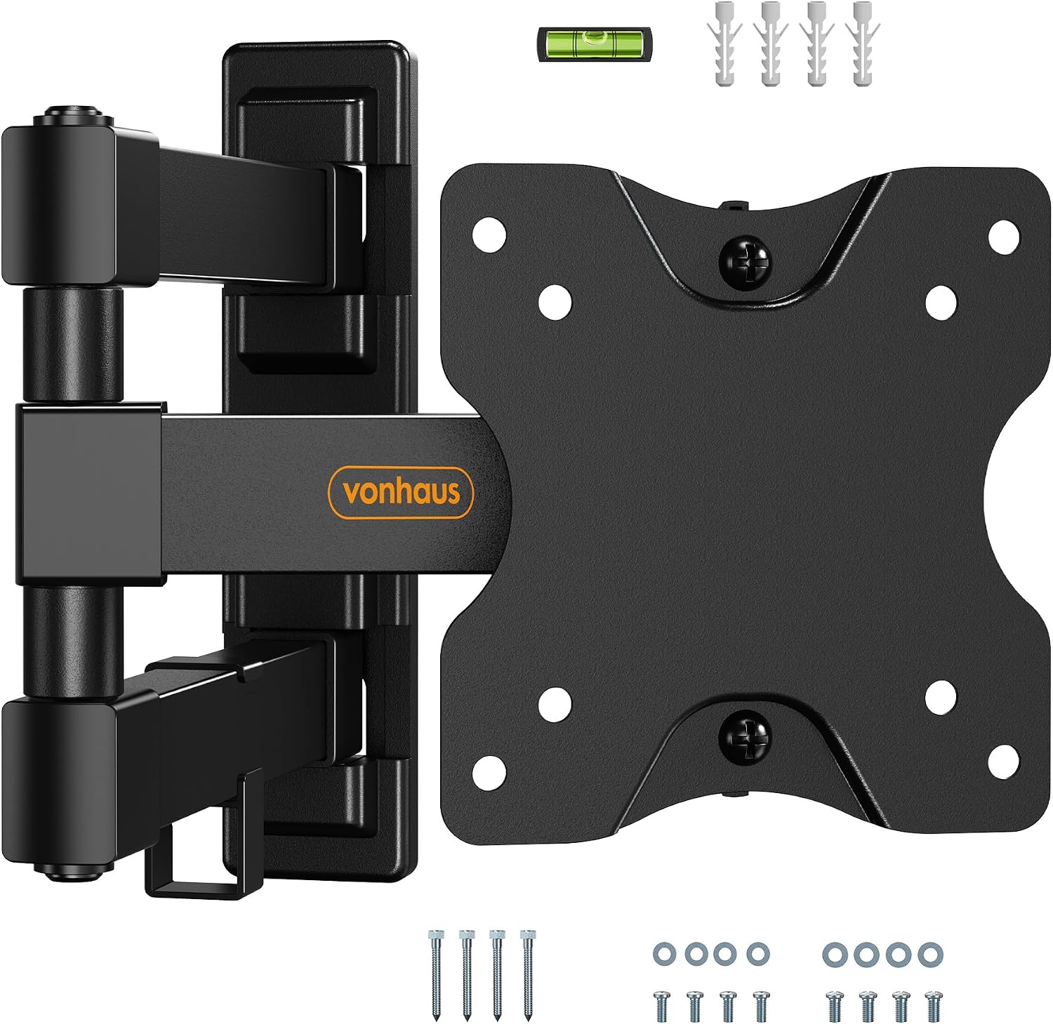 VonHaus TV Wall Bracket for 13-27" Screens, Articulating TV Bracket, Wall Mount with Full Tilt Swivel & Extension, 20kg Capacity, Max VESA: 100x100mm