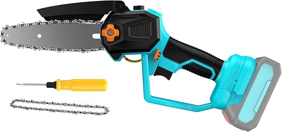 Mini Chainsaw for Dewalt 20V MAX Battery, 6-Inch Brushless Cordless Pruning Chainsaw, Security Lock, Battery Powered for Wood Cutting Tree Trimming Camping(No Battery)