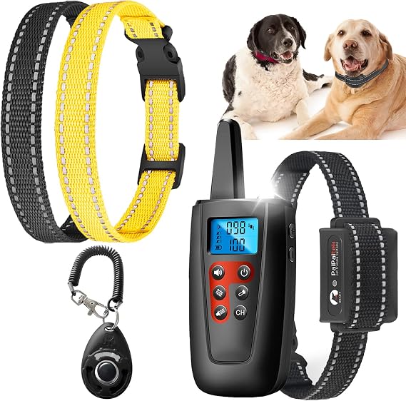 Dog Training Collar No Shock, 3300ft Range Vibrating Dog Collar, IPX7 Waterproof Dog Training Collar with Remote, No Prongs and No Shock, only Sound and Vibration Collar for Training Dogs