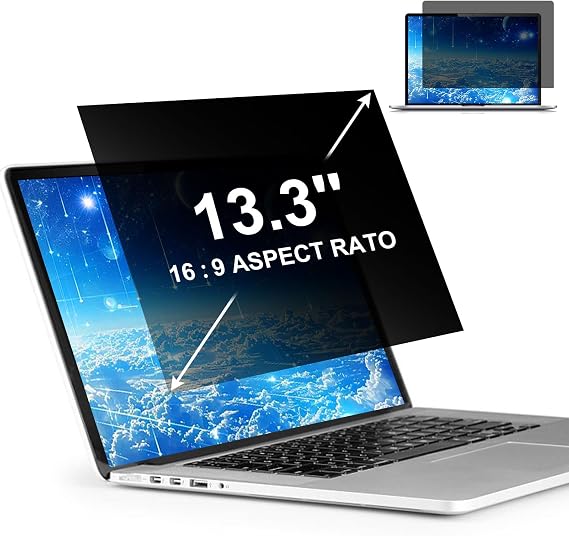 13.3 Inch Laptop Privacy Screen Protector, 16:9 Widescreen Display Privacy Filter Screen Protector for 13.3" Laptop, Privacy Screen Anti Peeping for HP/Lenovo/Dell/Acer/ASUS