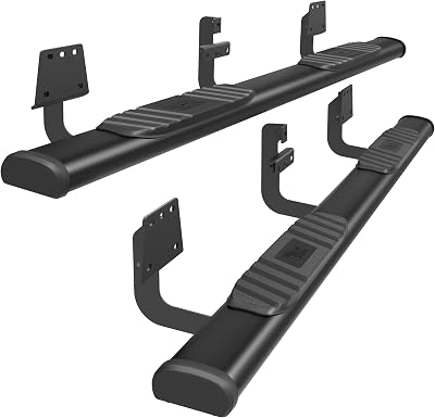 TAC Arrow Side Steps Running Boards Fit 2019-2025 Dodge RAM 1500 Crew Cab Exclude 19-24 RAM 1500 Classic Truck 5” Aluminum Texture Black Step Rails