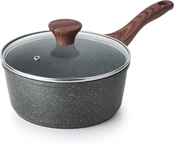SENSARTE 2.0 Quarts Nonstick Saucepan with Lid, PFOA/PFOS Free