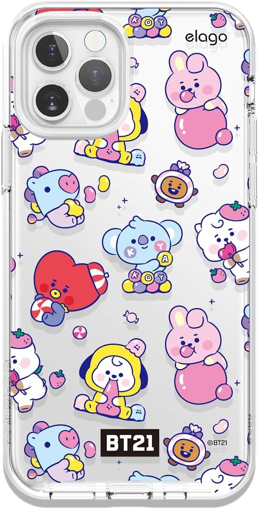 elago l BT21 Hybrid Case for iPhone 12 Pro Max | Durable Full Body Protection, Raised Lip (Screen & Camera Protection)[Official Merchandise], [7 Flavors]