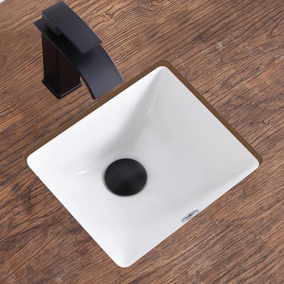 12 Inch Undermount Bathroom Sink White Rectangular,Overflow Type