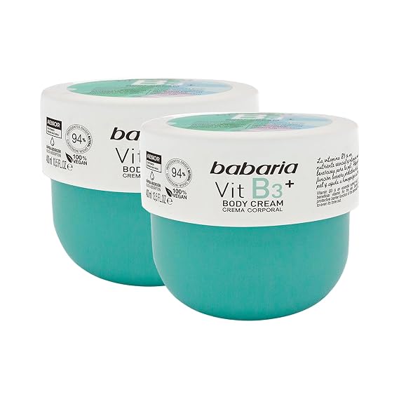 Babaria Vitamin B3 Body Cream - Body Lotion for Women and Men for All Skin Types - Softens, Improves Skin Tone and Elasticity - Quickly Absorbed - 2 pc
