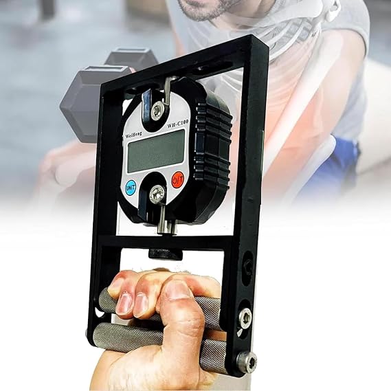 Spring Grip Dynamometer, Digital Display Grip Dynamometer, Maximum Load 330Lbs/150kg, Flexor Muscle Training/Special Strength Data Test, with Adjustable Handle,A