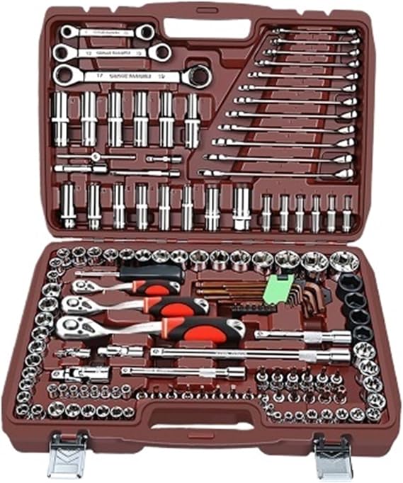 Drive Tool Box Auto Repair Hand Tool Socket Wrench Set Tool Kit 1 Set Compatible with Car Repair YLD-216