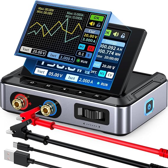 FNIRSI DPS-150 DC Power Supply Variable 30V 5A, 4-Digit IPS Flip Display | <20mV Power Ripple, PD/QC/DC Input, PC Programmable Adjustable Power Supply for Electronics Testing & DIY (NO Power Adapter)