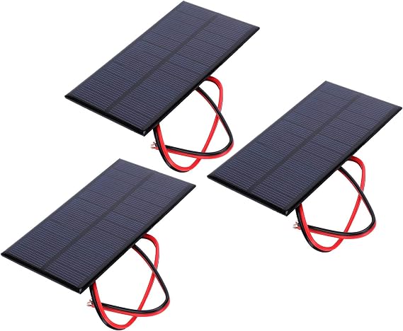 3Pcs Mini Solar Panel DC 6V Polysilicon Solar Cell Charger Module Solar DIY System Kits with 30cm Cable