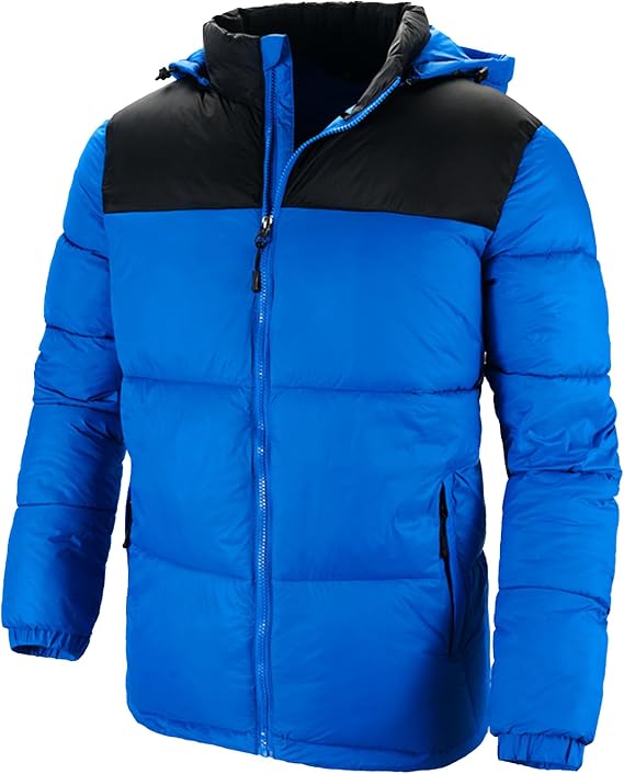 Men's Casual Color Down Jackets Warm Thicken Ski Puffer Coat Trendy Stand Collar Bubble Climbing Jacket