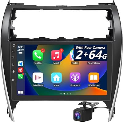 Android 13 Car Radio Compatible for Toyota Camry 2012 2013 2014 with Reverse Camera, 10 Inch Touch Screen with GPSFMAMSWC, Support Wireless CarPlay Android Auto [2GB64GB]