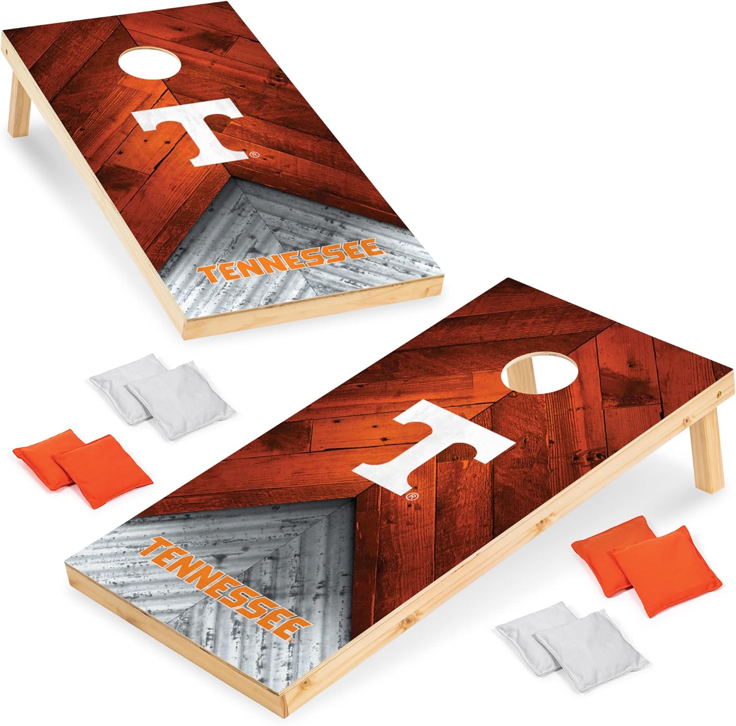 Wild Sports 2 x 4 Regulation Size Solid Wood College Cornhole Set with Direct Print HD Team Graphics Great Gift for Any NCAA Fan! Bean Bag Toss Family Outdoor Game
