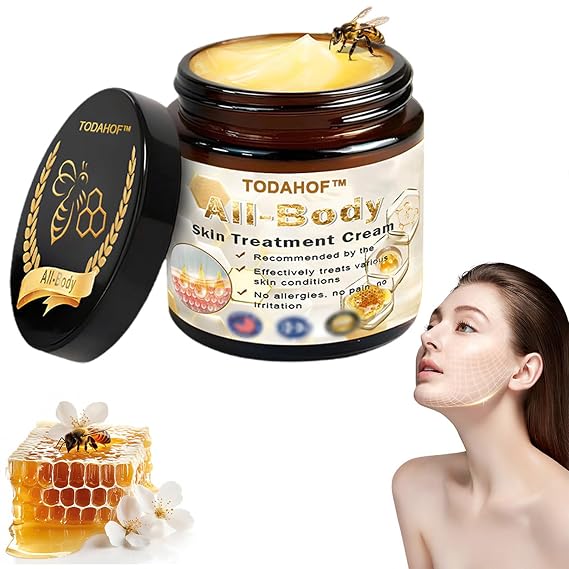 TODAHOF Intensive All-Body Skin Treatment Cream, 2025 New Professional Bee Venom Cream, TODAHOF Bee Venom Skin Treatment Cream-50g,Repair, moisturize and lift 3 in 1, for All Skin Types (1 Bottle)