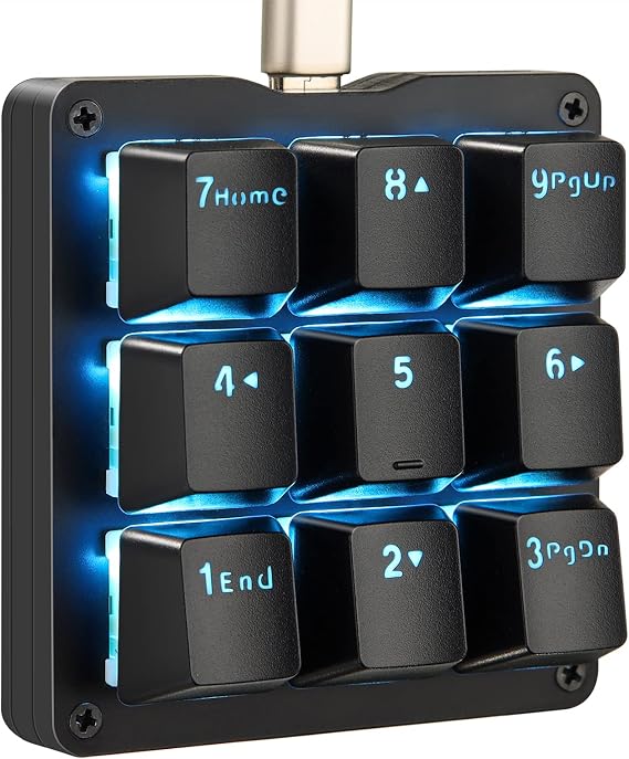 Koolertron 9-Key Mechanical Macro Numpad with LED Backlight
