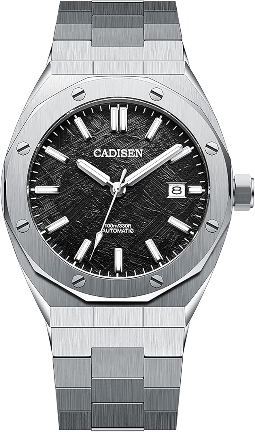 CADISEN Automatic Mens Mechanical Watch Waterproof Calendar Business Gentleman Man Style Steel Band Watches