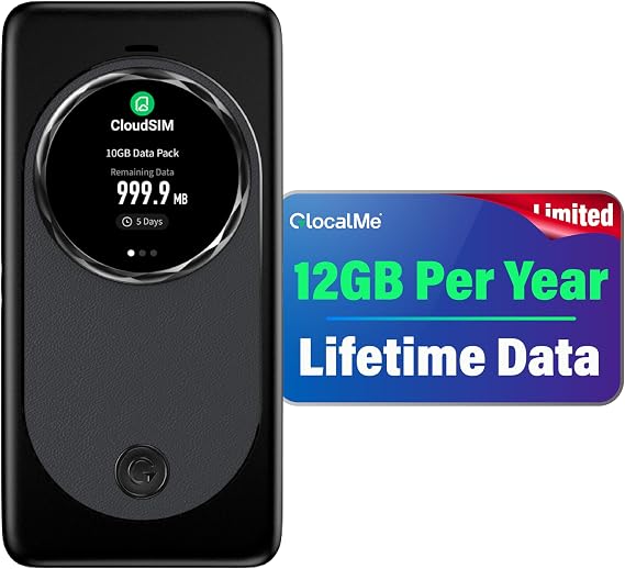 GlocalMe MeowGo G50Max 5G Mobile Hotspot, NTN Satellite Communication(SMS)