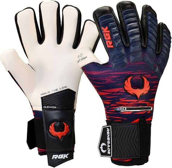 Renegade GK Eclipse Professional Soccer Goalie Gloves - Adult & Youth (Sizes 6-12, Level 5) 4+3MM EXT Contact Grip + Fingersaves | Max Grip & Comfort | Goalkeeper for Gloves Elite Play | Based in USA