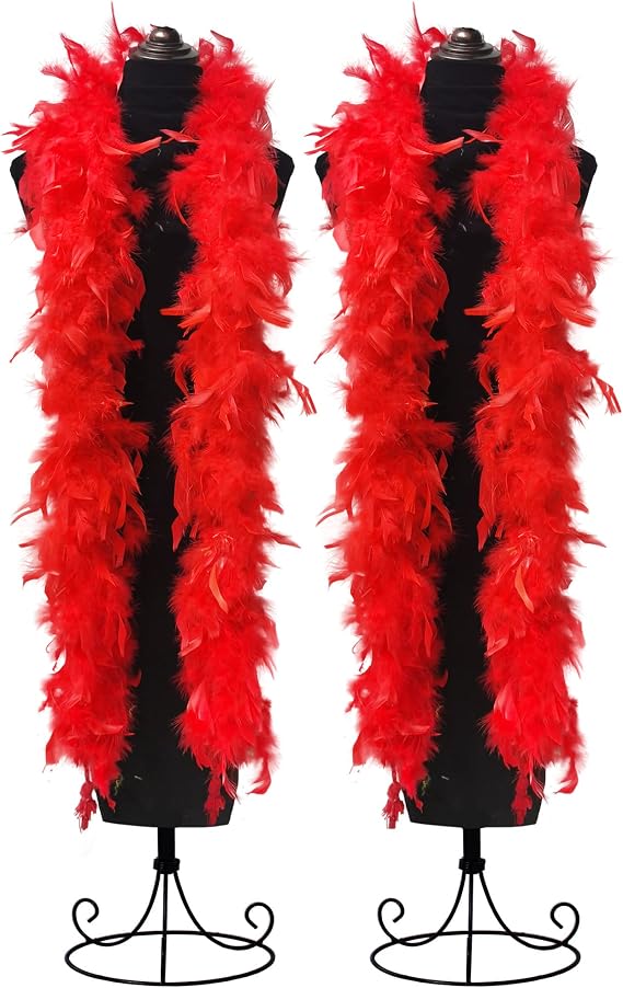 KAWAII Feather Boa Turkey Chandelle 2 Yards Feather Boa Great for Party Dancing Dress Up Halloween Costume Decors