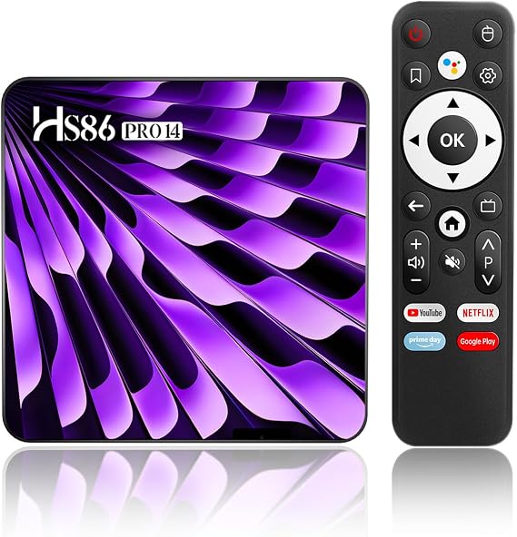 Android 14.0 TV Box,Support 2.4/5.0GHz WiFi 10/100M Ethernet BT5.4 4K H.265