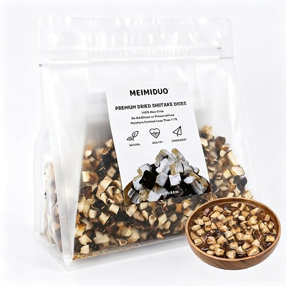 MEIMIDUO 8oz Dried Shiitake Dices Mushrooms for Cooking