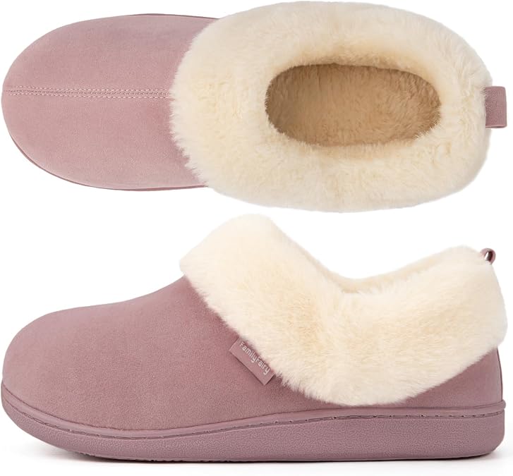 FamilyFairy Women's Warm Bootie Slippers Winter Gift Non Slip House Shoes