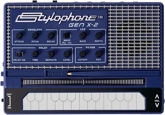 Stylophone GENX-2 Portable Analogue Synthesizer with Built-in Speaker, LFO, Filter, Analogue Delay and CV/Gate Output | Synthesizer Keyboard | Synth Musical Instrument