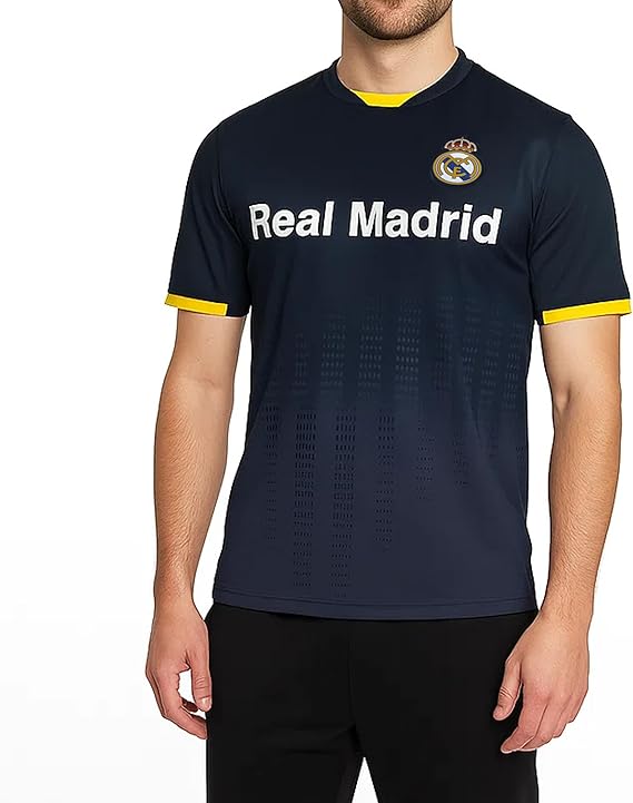 Real Madrid Offically Licensed Jersey - Adult Soccer Game Day Jersey Inspired Shirt | Frequency, Navy, Medium