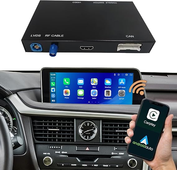 Retrofit Kit Decoder Wireless Carplay for Lexus NX RX is ES GS RC CT LS LX LC UX with Small Touchpad/Joystick Support Android Auto/MirrorLink/Backup Camera/YouTube