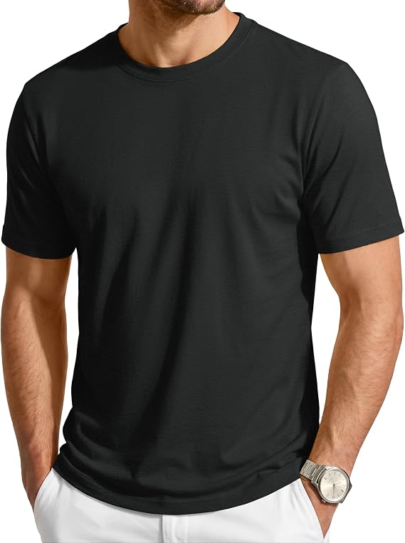 Cavva Men's T Shirt UV Shirt Plain Soft Breathable Tshirt Summer Casual Tee | Mens short sleeve sun protection tee, plain basic regular fit tshirt, lightweight quick dry casual summer work tshirts