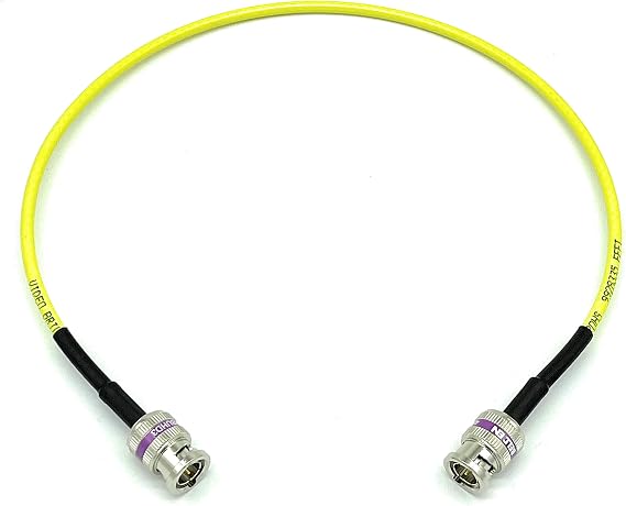 AV-Cables 4855R 12G SDI BNC to BNC Cable | 4K UHD Mini RG59 75 Ohm Broadcast Video Coax | SMPTE ST 2082-1 (10ft, Yellow)