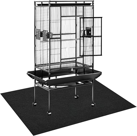 Large Bird Cage Mat, 35x47 Inch Under Pet Cage Mat for Bird Cages, Dog Crate Mat Liner, Reptile Aquariums, Waterproof Felt Liner with Non-Slip Backing for Kennel Training, Floor Protector